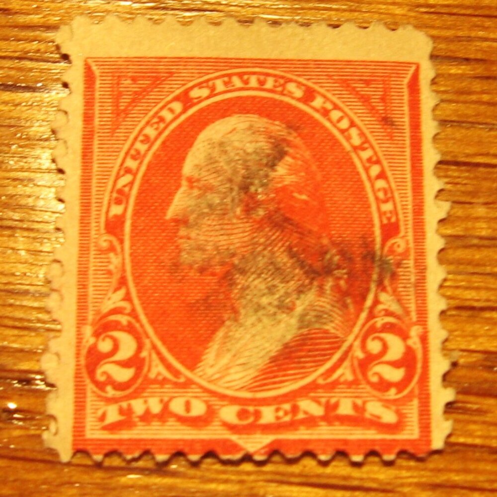 1894 GEORGE WASHINGTON TYPE 1 CARMINE 2 CENT STAMP
